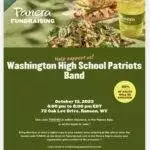 A flyer for the washington high school patriots band.