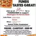 A flyer for a pizza fundraiser.